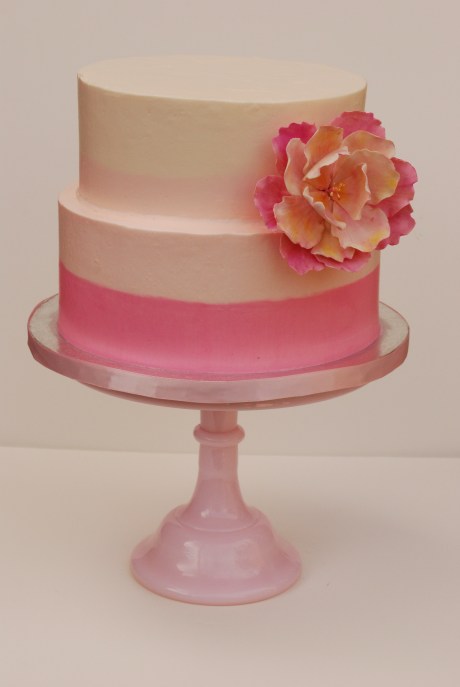 Pink Ombre Flower Cake